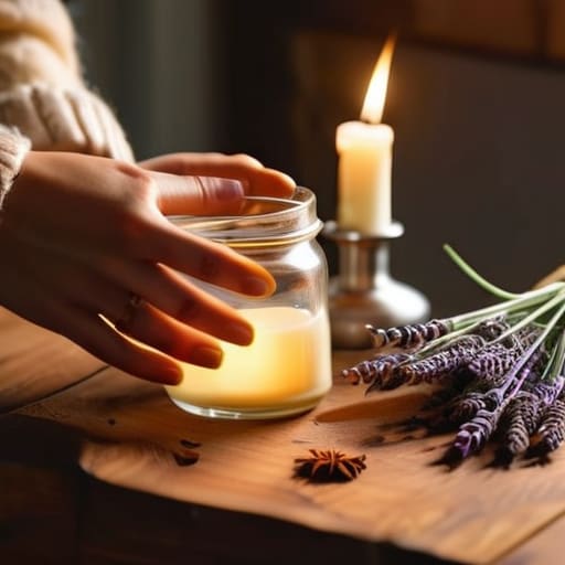 Making Cozy Hand-Poured Soy Candles at home.