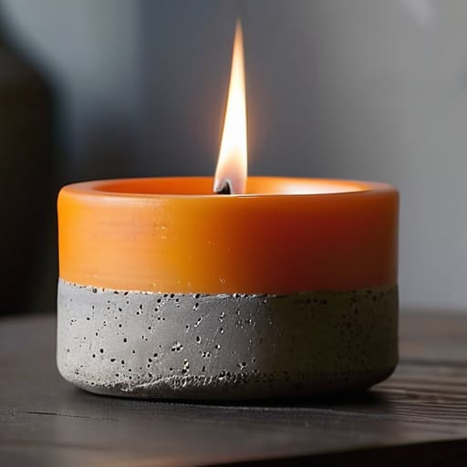 Cozy concrete rustic candle holders.