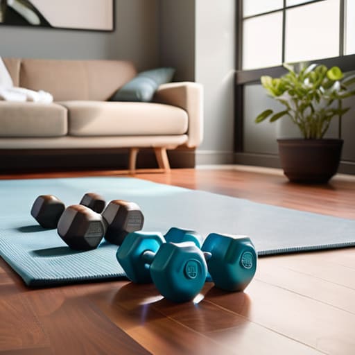 Home workout for beginners in living room.